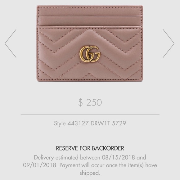 SOLD! Gucci GG Marmont Card Case Dusty Pink - Picture 7 of 7